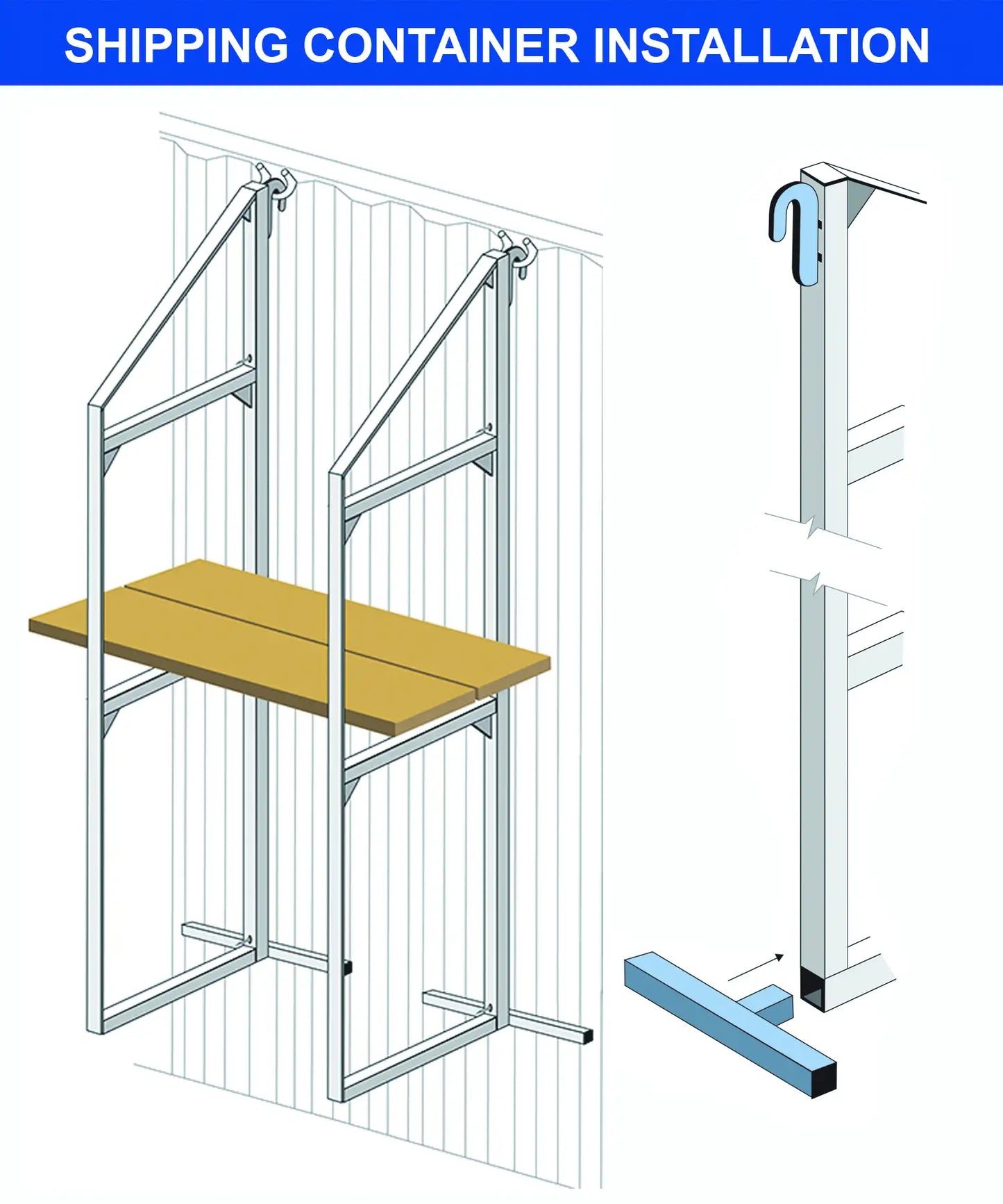 Stlbx Rhino 3-Shelf Bracket (wood shelves are not included)