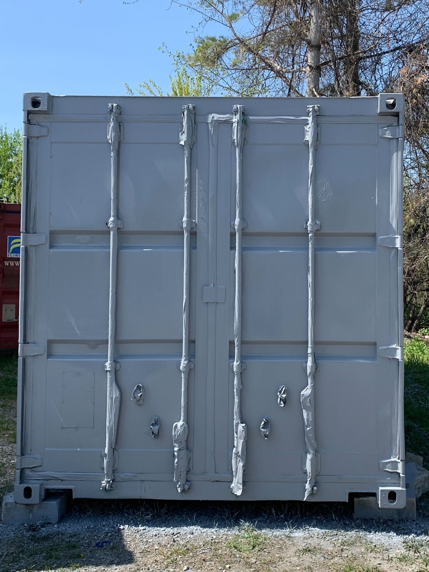 Used 20-Foot Shipping Container Painted Grey
