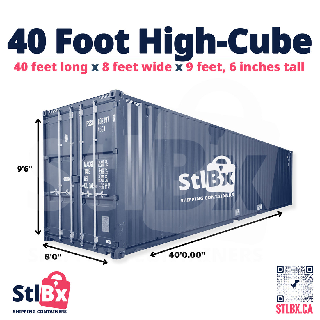 40-Foot High Cube Shipping Container Dimensions – StlBx Storage ...