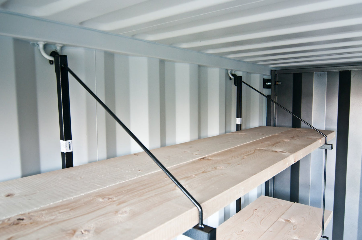 Shipping Container Shelves and Shelf Brackets