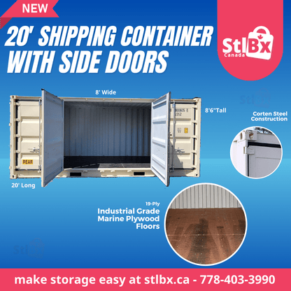 Side open 20’ container