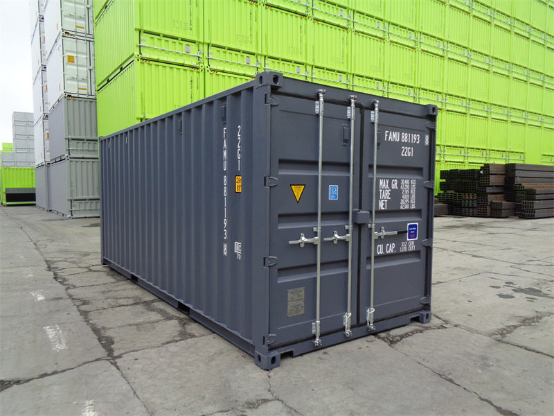 New 20-foot Dark Grey Shipping Container